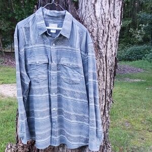 Men's Gray Casual Button Down Shirt